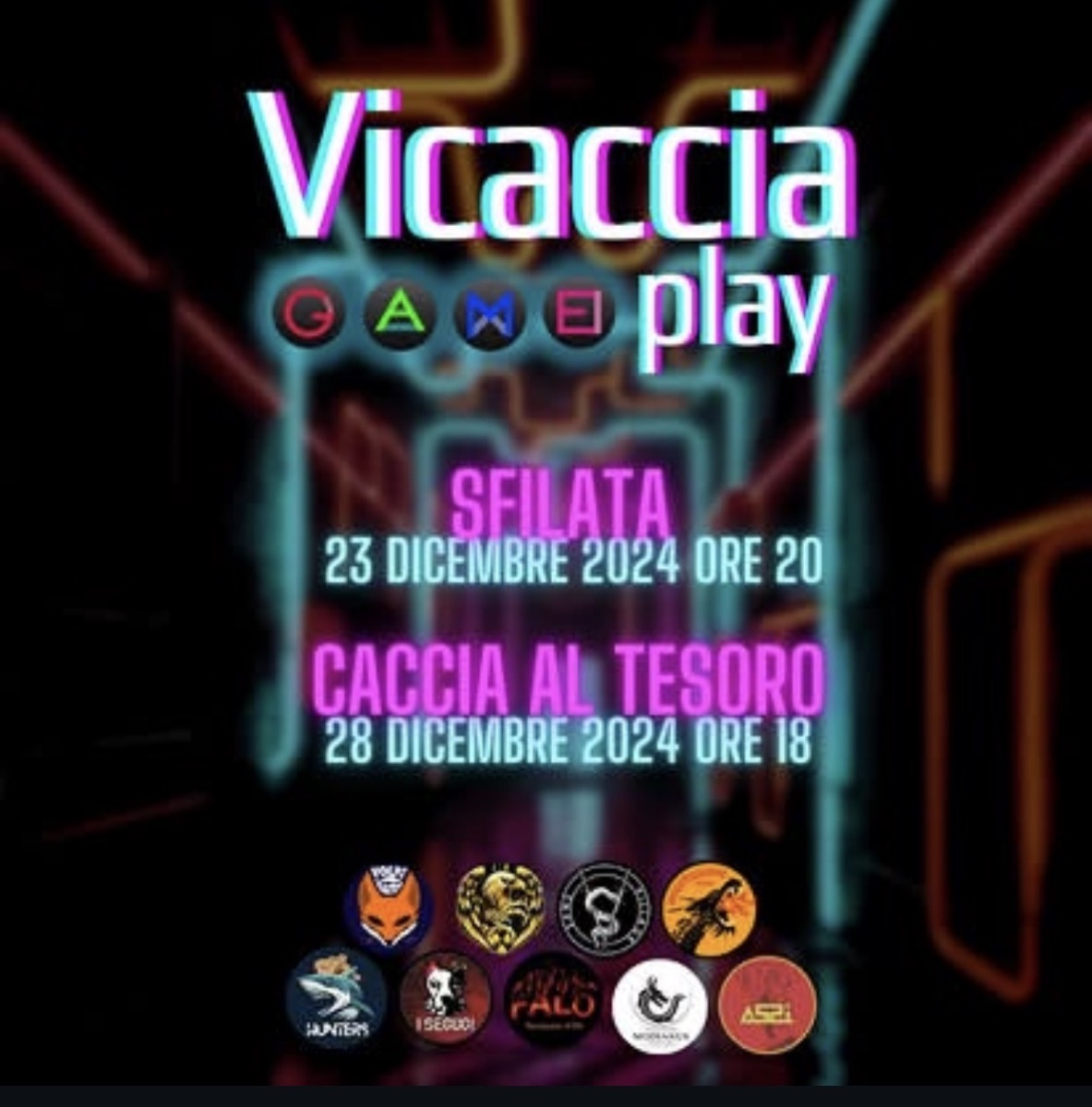 Manifesto Vicaccia play 2024: sfilata 23 dicembre ore 20, caccia al tesoro 28 dicembre ore 18